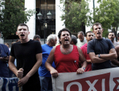 17 juillet 2012, Athènes, manifestation de métallurgistes devant le ministère du Travail, exigeant des réponses de la part de leurs anciens employeurs. (Angelos Tzortzinis/AFP/GettyImages)