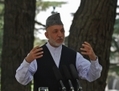 Kaboul le 12 Juillet 2012, le président de l’Afghanistan Hamid Karzaï s’exprime lors d’une conférence de presse au palais présidentiel. (Massoud Hossaini/AFP/GettyImages)