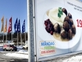 Publicité Ikea pour ses boulettes de viande sur le parking d’un des magasins Ikea à Stockholm, le lundi 25 février 2013. (Jessica Gow/AFP/Getty Images)