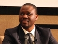 Guillaume Kigbafori Soro, donnant une conférence de presse en Afrique du Sud, en janvier 2011, après le commencement de la crise postélectorale en Côte d’Ivoire (Wikimédia/The Daily Maverick).