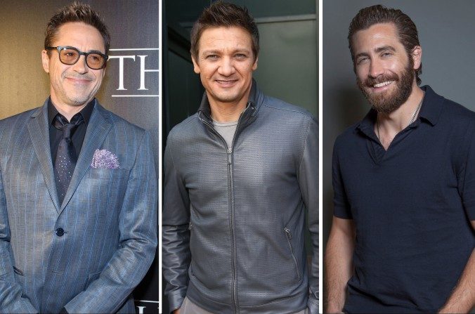 De gauche à droite, Robert Downey Jr., Jeremy Renner, et Jake Gyllenhaal. (Timothy Hiatt, Imeh Akpanudosen / Getty Images; Rebecca Cabage / AP Images)