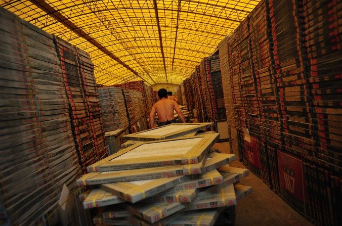 Usine de production de plaques de plâtre à Foshan, province du Guangdong (China Photos/Getty Images)