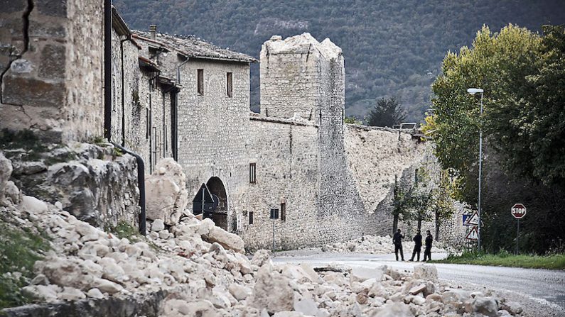 Le 30 octobre, l’Italie a été touchée par un important séisme. (FILIPPO MONTEFORTE/AFP/Getty Images)