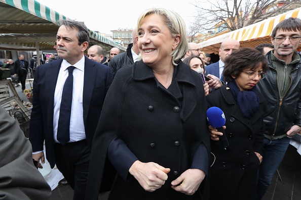 La candidate du Front National Marine Le Pen, le 13 février à Menton (VALERY HACHE/AFP/Getty Images)