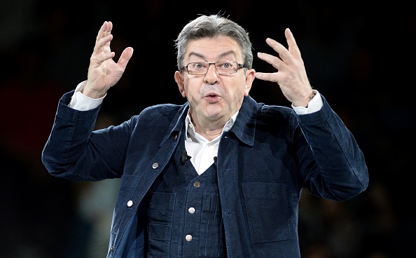 Jean-Luc Mélenchon lors d'un meeting à Rennes, le 26 mars 2017. (FRED TANNEAU/AFP/Getty Images)