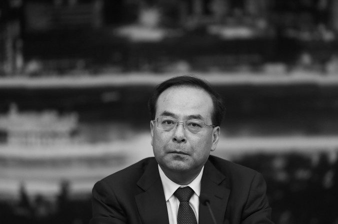 Sun Zhengcai, ancien secrétaire du Parti à Chongqing et membre du Politburo, dans le Grand palais du Peuple à Pékin, le 6 mars 2016. (Lintao Zhang/
Getty Images)