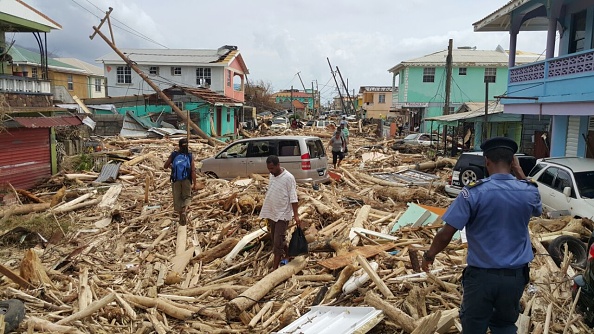 Vue de la Dominique le 20 septembre 2017 après le passage de l’ouragan Maria. (STR/AFP/Getty Images)