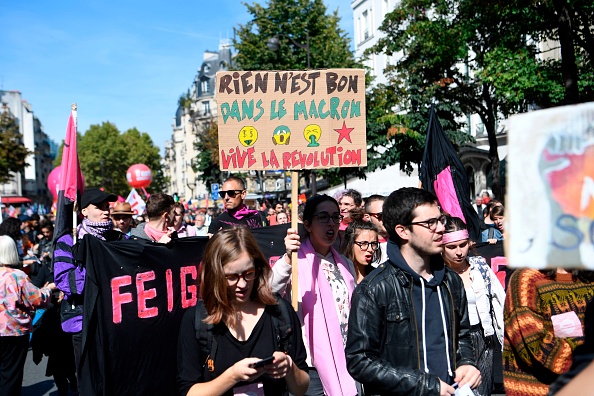 Manifestation à Paris le 21 septembre 2017 contre la réforme du droit du travail. (CHRISTOPHE SIMON/AFP/Getty Images)