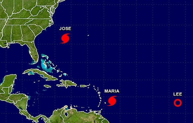 La position de l'ouragan Maria dimanche soir à 5h (NHC / NOAA)