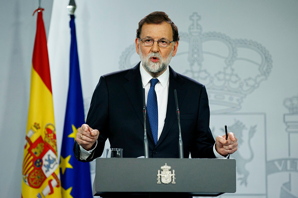 Le Premier ministre Mariano Rajoy lors d’une conférence de presse le 21 octobre 2017 à Madrid, Espagne. (Pablo Blazquez Dominguez/Getty Images)