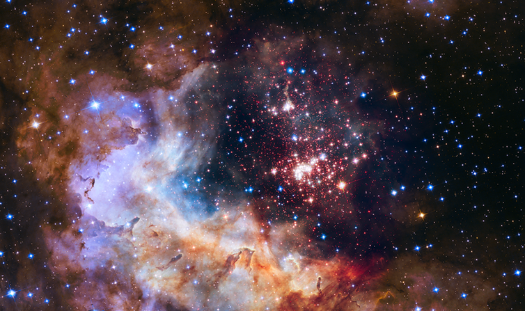 De jeunes étoiles captées par le télescope Hubble. Celui avec lequel il a été prouvé que l'univers était en expansion. (NASA/flickr, CC BY-SA)
