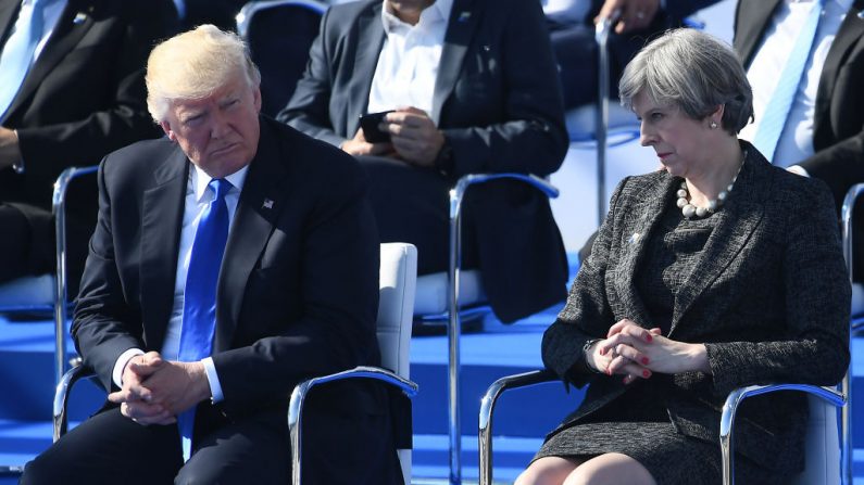 Aujourd’hui jeudi le président américain Donald Trump fait une visite spéciale au Royaume Unis, une séance de travail. Photo JUSTIN TALLIS/AFP/Getty Images.