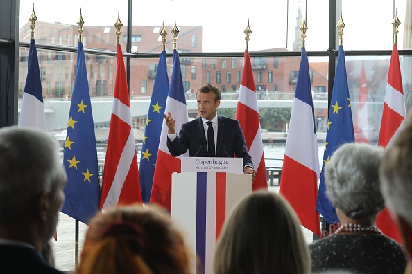 Le President Emmanuel Macron à Copenhague au Danemark (Photo : LUDOVIC MARIN/AFP/Getty Images)