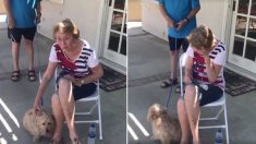 Une réaction formidable : une grand-mère atteinte de la maladie d’Alzheimer reçoit un chien après avoir supplié son mari pendant des années