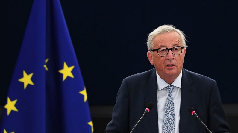 Le président de la Commission européenne, Jean-Claude Juncker, prononce son discours sur l’état de l’Union au Parlement européen le 12 septembre 2018 à Strasbourg, dans l’est de la France. Photo FREDERICK FLORIN / AFP / Getty Images)