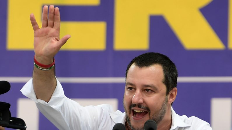 Matteo Salvini, ministre de l'Intérieur et vice-Premier ministre d'Italie dénonce la responsabilité de la France dans les problèmes en Libye. Photo MEDINA / AFP / Getty Images.