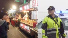 Un policier taïwanais inflige une amende à une femme âgée pour avoir tenu un stand illégal sur le bord d’une route, puis lui remet de l’argent comptant