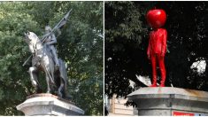 Toulouse : il profite de la rénovation d’une statue de Jeanne d’Arc pour installer ‘L’homme à la tête de pomme’ à sa place