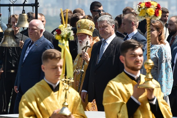 -Le Patriarche ukrainien Filaret, a été rétabli dans sa fonction hiérarchique par le Patriarcat de Constantinople. Photo GENYA SAVILOV / AFP / Getty Images.