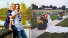 Une mariée en deuil prend des photos 1 an après que son fiancé a été tué par un chauffeur ivre