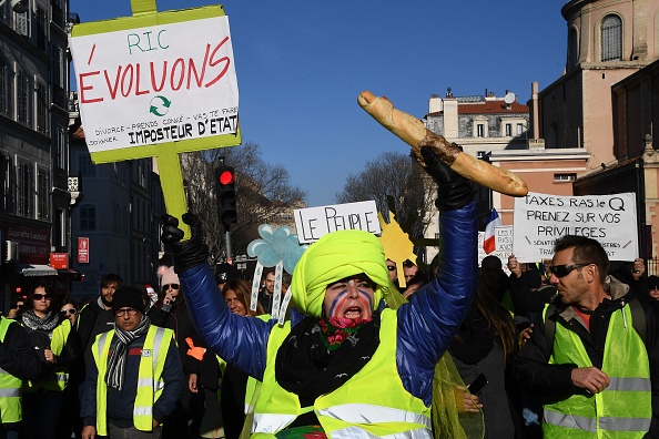Parmi les revendications des "Gilets jaunes", le Référendum d'initiative citoyenne (RIC). (Photo : BORIS HORVAT/AFP/Getty Images)
