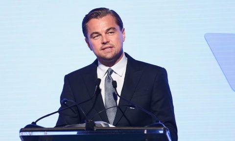 Leonardo DiCaprio parle sur scène au Gala de la Fondation Leonardo DiCaprio au Jackson Park Ranch le 15 septembre 2018 à Santa Rosa, en Californie. ("Tommaso Boddi/Getty Images")