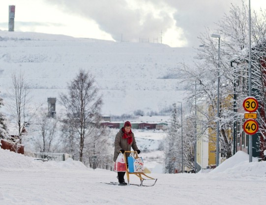 -La région de Kiruna, est située au-delà du Cercle polaire à quelque 1.200 km de Stockholm. Photo JONATHAN NACKSTRAND / AFP / Getty Images.