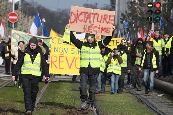 Des milliers de "gilets jaunes" ont défilé à Strasbourg.  (Photo : FREDERICK FLORIN/AFP/Getty Images)