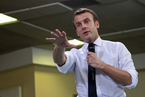 Emmanuel Macron fait un discours lors d'une rencontre dans le cadre du "grand débat national" à Evry-Courcouronnes, le 4 février 2019.  (Photo : LUDOVIC MARIN/AFP/Getty Images)