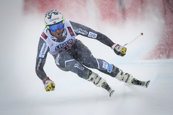 -Le Norvégien Kjetil Jansrud participe à la descente masculine des Championnats du monde de ski alpin FIS 2019 à la Arena nationale de Are, en Suède, le 9 février 2019. A 33 ans, il remporte son premier titre mondial. Photo de Fabrice COFFRINI / AFP / Getty Images.