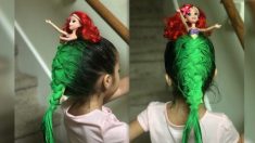Inspirée par la Petite Sirène, une fillette remporte le prix de la Journée des cheveux fous