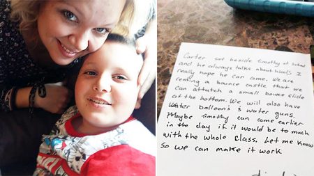 La mère d’un enfant autiste éclate en larmes après avoir lu le mot à l’arrière de l’invitation d’anniversaire
