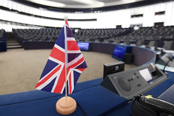 -Le drapeau national britannique Union Jack est photographié lors d'un débat sur le futur de l'Europe lors d'une session plénière au Parlement européen le 12 mars 2019 à Strasbourg. Photo de FREDERICK FLORIN / AFP / Getty Images.