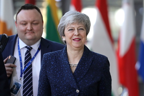 -La première ministre britannique, Theresa May, arrive le 21 mars à Bruxelles le premier jour d'un sommet européen consacré au Brexit. Les dirigeants de l'Union européenne se sont réunis les 21 et 22 mars à Bruxelles pour le dernier sommet de l'Union européenne avant la sortie prévue de l'Union par la Grande-Bretagne. Photo de LUDOVIC MARIN / AFP / Getty Images.