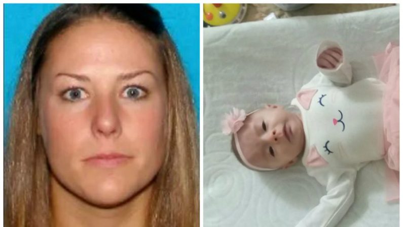 Rachel McAfee, à gauche, a été retrouvée vivante après avoir été portée disparue le 4 mars 2019. Son bébé, Emma, a été déclaré mort. (Indianapolis Metropolitan Police Department) 