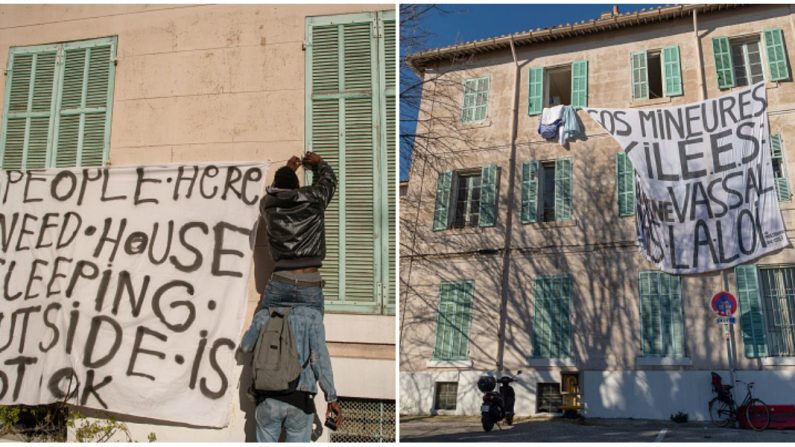 Squatté depuis le 18 décembre, le foyer Saint-Just de Marseille a hébergé près de 200 migrants parmi lesquels des familles et des mineurs isolés. Crédit : CHRISTOPHE SIMON/AFP/Getty Images.