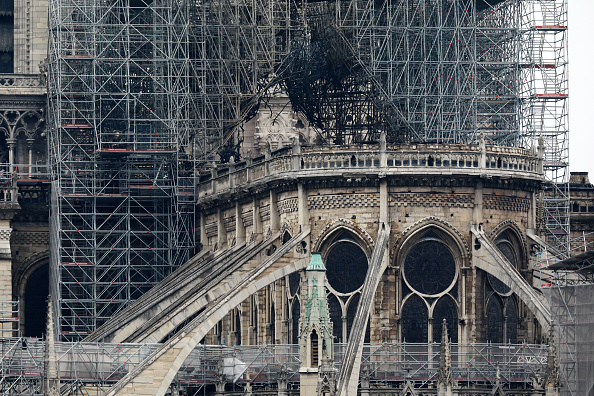 Vue générale de la cathédrale Notre-Dame suite à un incendie majeur survenu hier le 16 avril 2019 à Paris. (Photo : Dan Kitwood/Getty Images)
