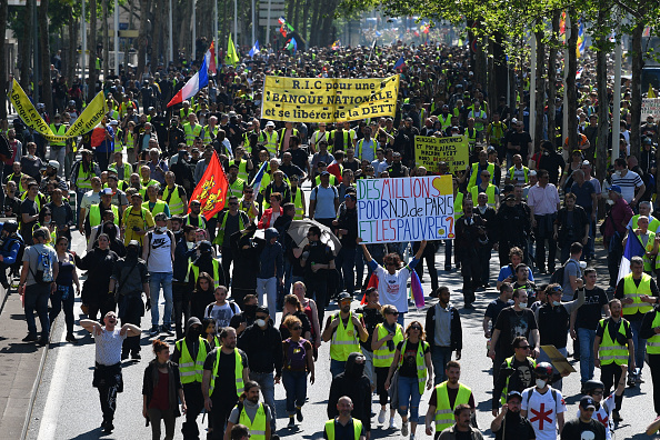 Manifestation des Gilets jaunes le 20 avril 2019 à Bercy, Paris. (Jeff J Mitchell/Getty Images)