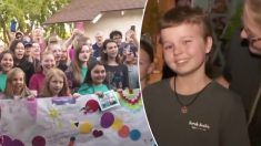 Une fillette de 12 ans qui lutte contre le cancer du cerveau fond en larmes lorsque la communauté lui offre une journée surprise
