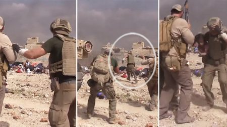 Alors que l’organisation terroriste État Islamique ouvre le feu, un ancien soldat court entre les balles pour sauver une enfant irakienne