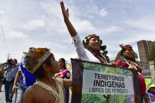Les indigènes waorani en Equateur ont remporté leur première victoire contre l'exploitation pétrolière dans le Parc National Yasuni.   (Photo :  RODRIGO BUENDIA/AFP/Getty Images)