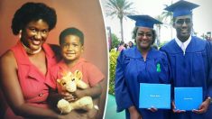 Une mère et son fils terminent leurs études collégiales ensemble après une période difficile, ils ont perdu leur maison et elle a vaincu un cancer
