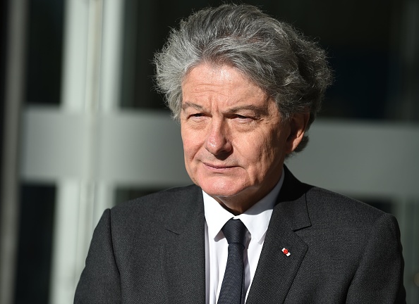 Thierry Breton photographié le 4 avril 2019 dans les locaux du siège social du groupe Atos, à Bezons, en banlieue parisienne. Crédit : ERIC PIERMONT/AFP/Getty Images.