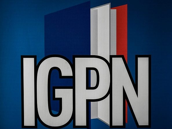 Logo de l'IGPN (Police Nationale de l'Inspection Générale) au Ministère de l'Intérieur, à Paris.   (Photo : STEPHANE DE SAKUTIN/AFP/Getty Images)