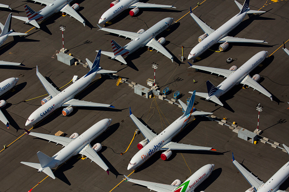Plus de six mois après l'immobilisation au sol de toute la flotte des 737 MAX à travers le monde, la date du retour dans le ciel de l'appareil n'est toujours pas connue.  (Photo : David Ryder/Getty Images)