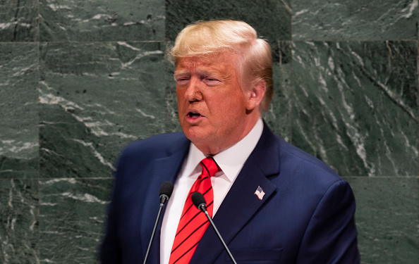 Le président américain Donald Trump prend la parole lors de la 74ème session de l'Assemblée générale des Nations Unies au siège des Nations Unies à New York le 24 septembre 2019. (Photo : JOHANNES EISELE/AFP/Getty Images)