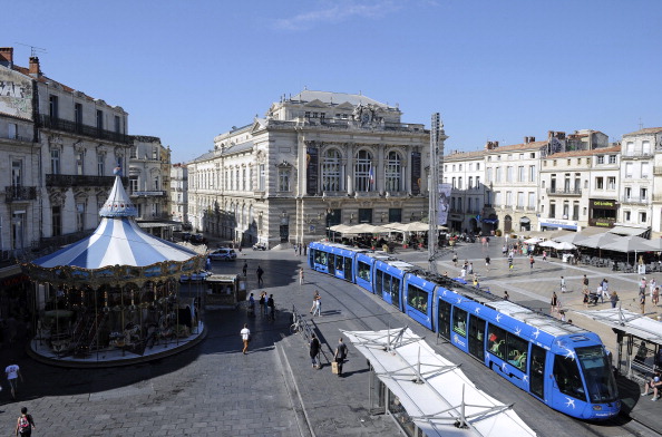 Vue du tramway place de la Comédie à Montpellier. Photo d'illustration.  PASCAL GUYOT/AFP/Getty Images.