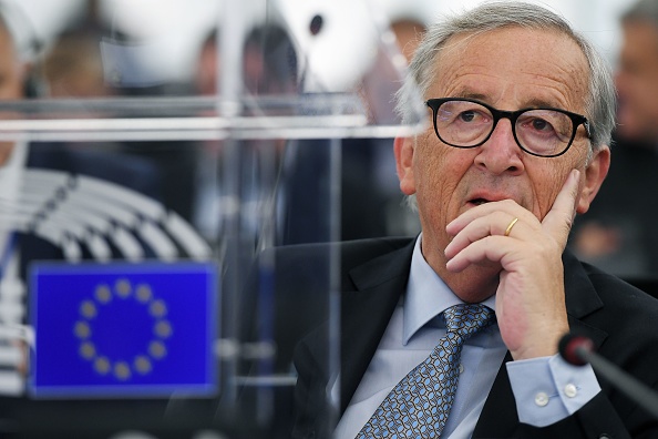 Le président de la Commission européenne, Jean-Claude Juncker, assiste à un débat sur le Brexit au Parlement européen à Strasbourg, le 18 septembre 2019. le mandat doit s'achever fin octobre. (Photo : FREDERICK FLORIN/AFP/Getty Images)