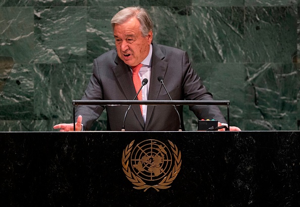 le secrétaire général de l'ONU, Antonio Guterres, prend la parole lors de la 74ème session de l'Assemblée générale de l'organisation le 24 septembre 2019 à New York.(Photo : JOHANNES EISELE/AFP/Getty Images)