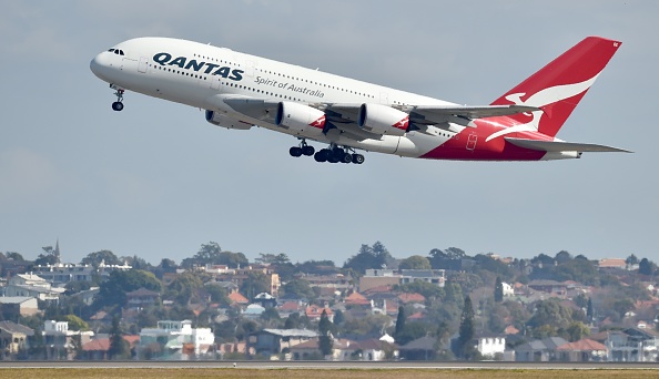 -Un Airbus de la compagnie Qantas, dans un vol expérimental QF7879 a voyagé pendant exactement 19 heures et 16 minutes. Photo de PETER PARKS / AFP / Getty Images.
